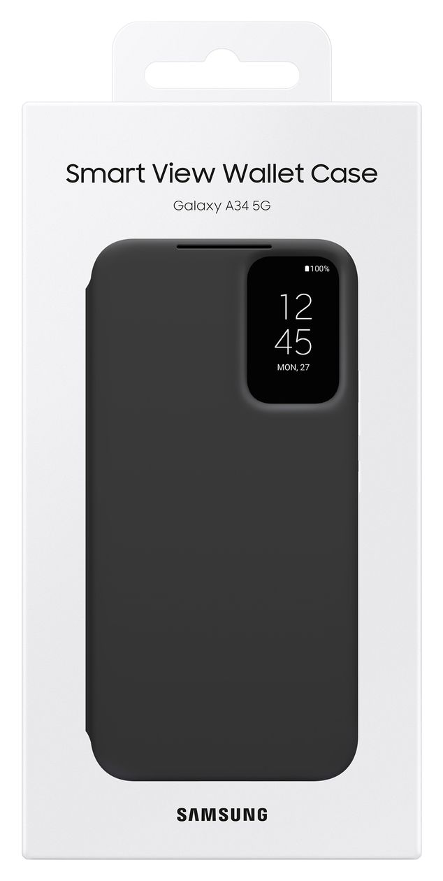Smart View Wallet Case Geldbörsenhülle für Samsung Galaxy A34  (Schwarz) 