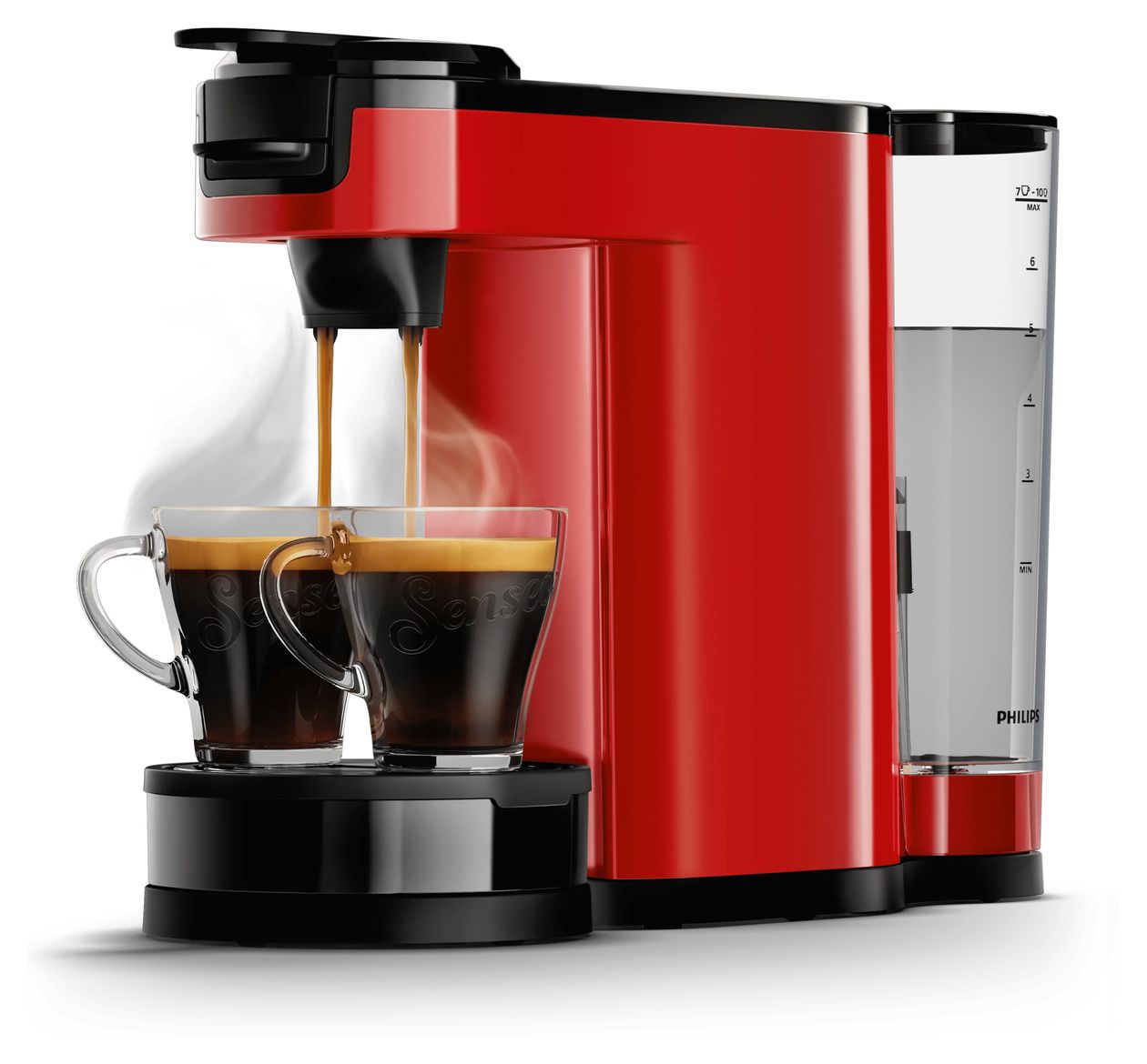HD6592/84 Senseo Switch Kaffeepad, Gemahlener Kaffee Maschine  (Schwarz, Rot) 