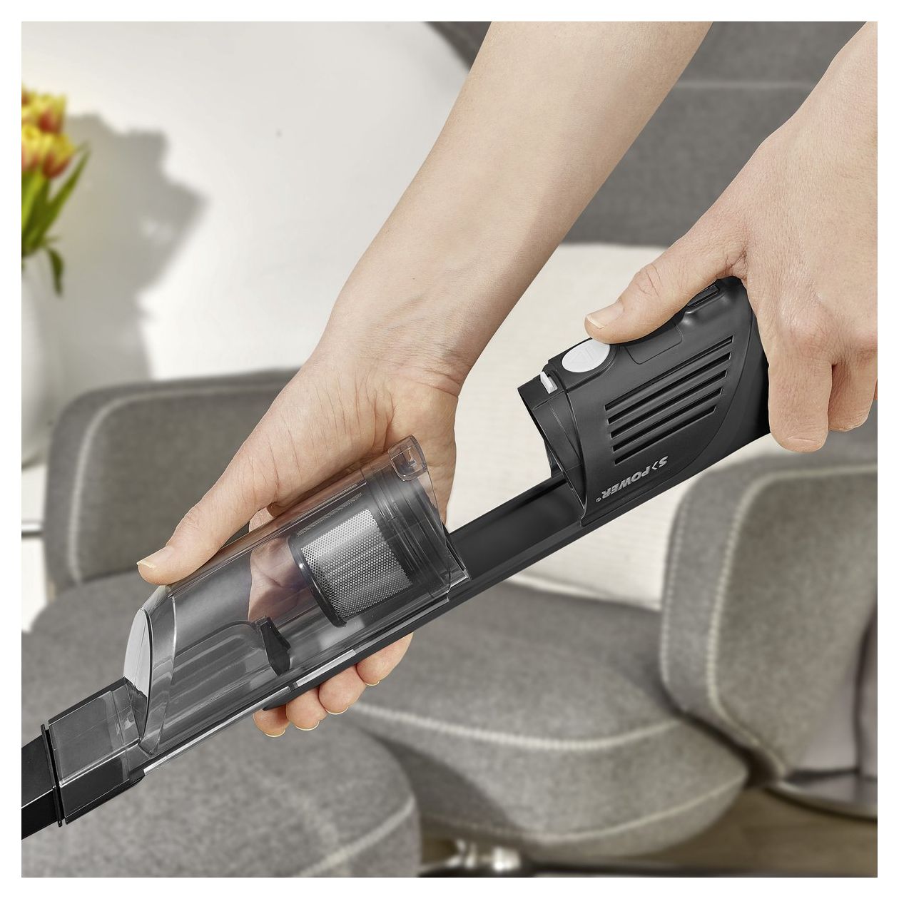 HV9589 Handstaubsauger Beutellos bis 30 min Laufzeit 11,1 V HEPA  (Schwarz) 
