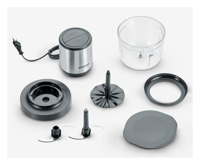 KM3867 Zerkleinerer 400 W 4 Klingen 1 l Glas Behälter (Schwarz, Silber, Transparent) 
