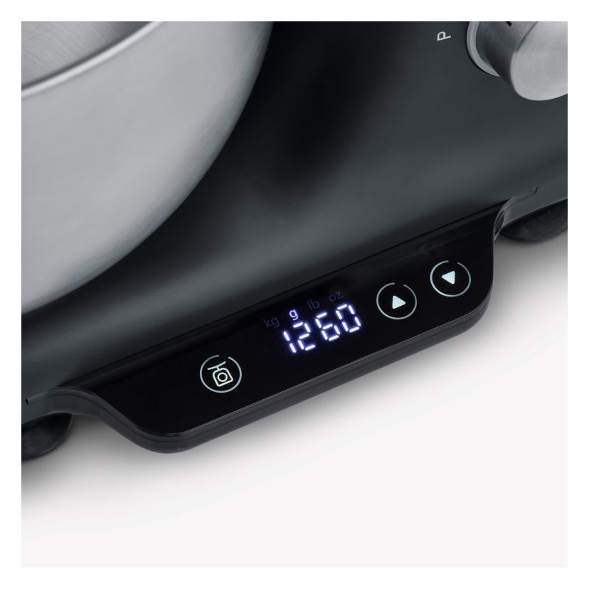 KM3898 1000 W Küchenmaschine 5,5 l mit Waage  (Schwarz, Silber) 