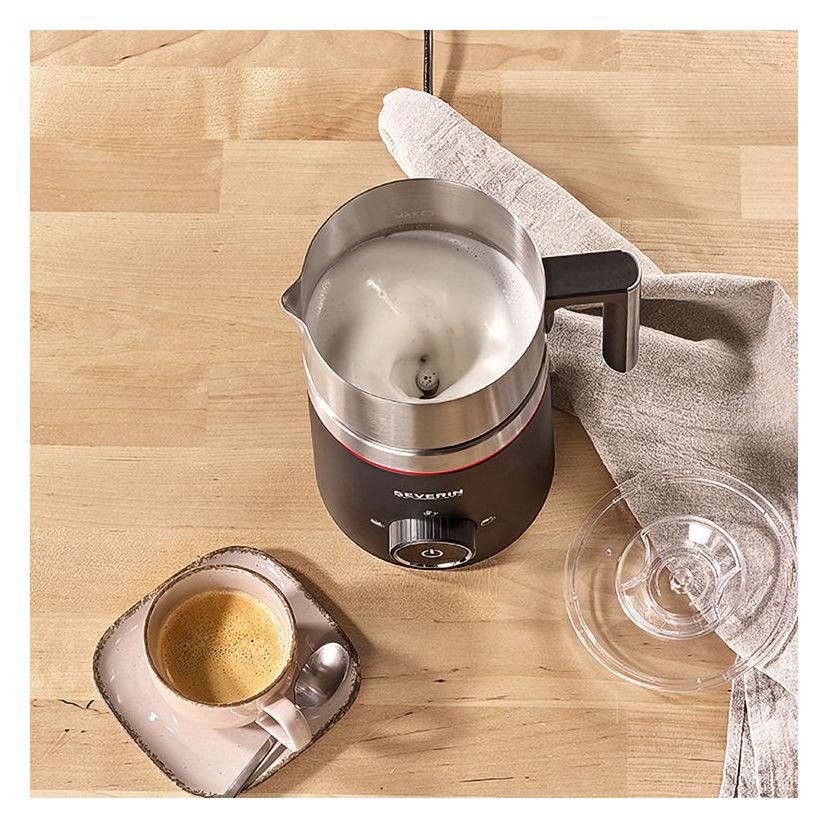 SM3585 Milchaufschäumer Automatischer Milchaufschäumer/-wärmer ca. 260 ml  (Schwarz, Silber) 