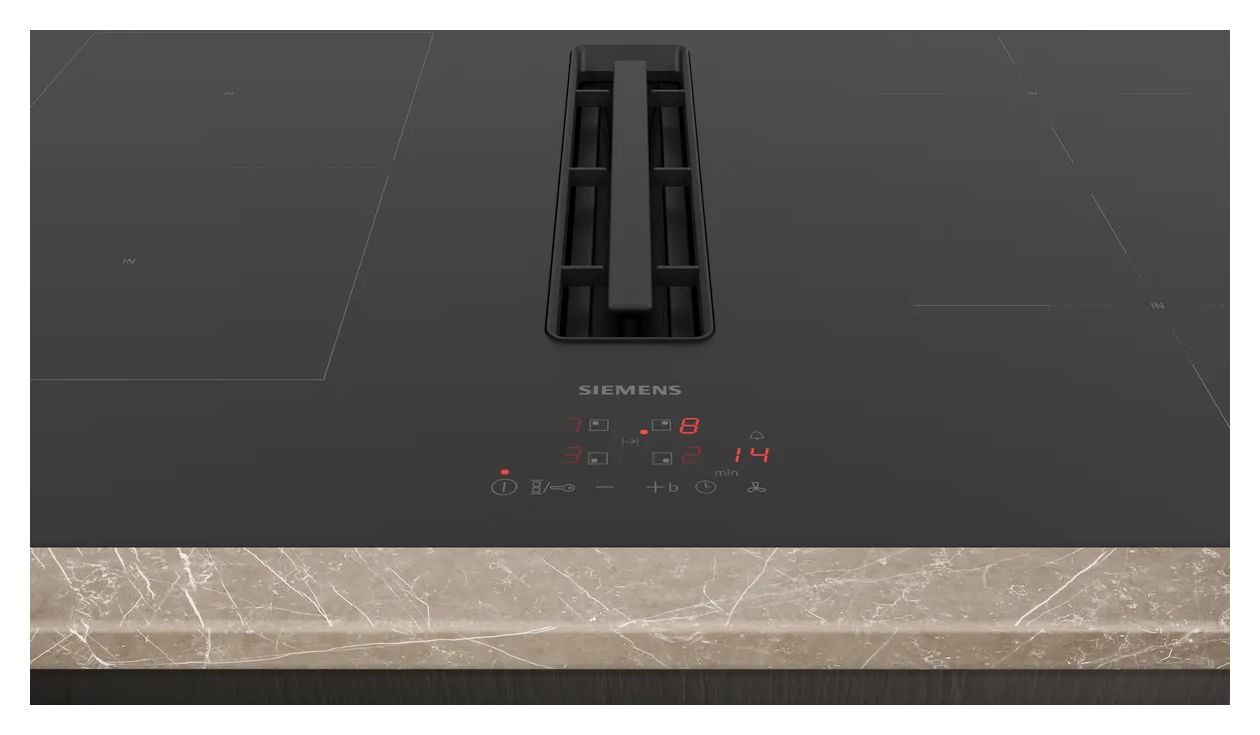 iQ300 ED801BS16E autarkes 80 cm Induktionskochfeld 4 Kochzonen mit integriertem Dunstabzug 