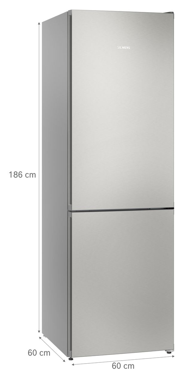 iQ300 KG36NVIAG 218 l / 103 l Kühl-Gefrierkombi freistehend NoFrost 111 kWh Jahr  (Edelstahl) 