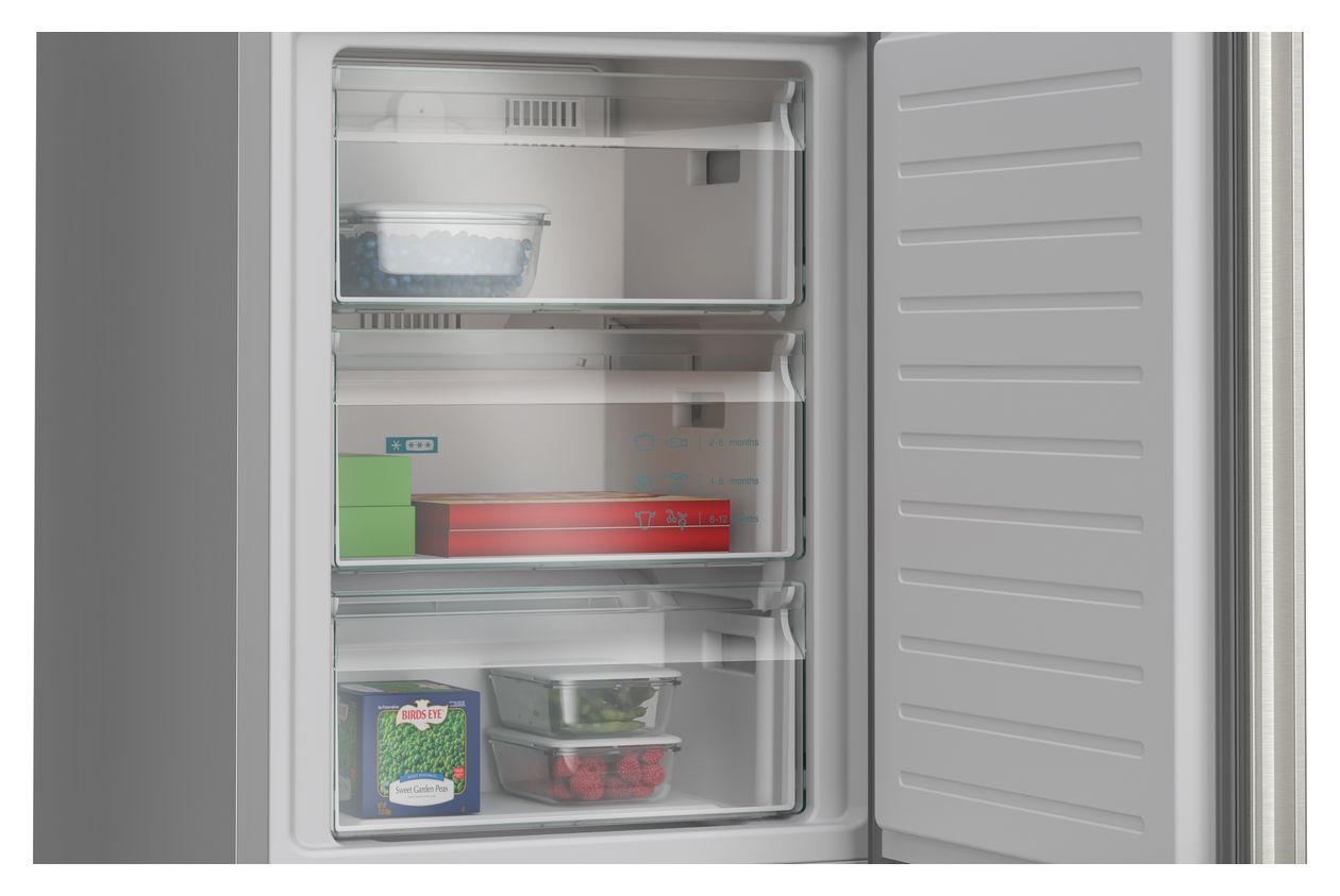 iQ300 KG36NVICG 218 l / 103 l Kühl-Gefrierkombi freistehend NoFrost 159 kWh Jahr  (Gebürsteter Stahl) 