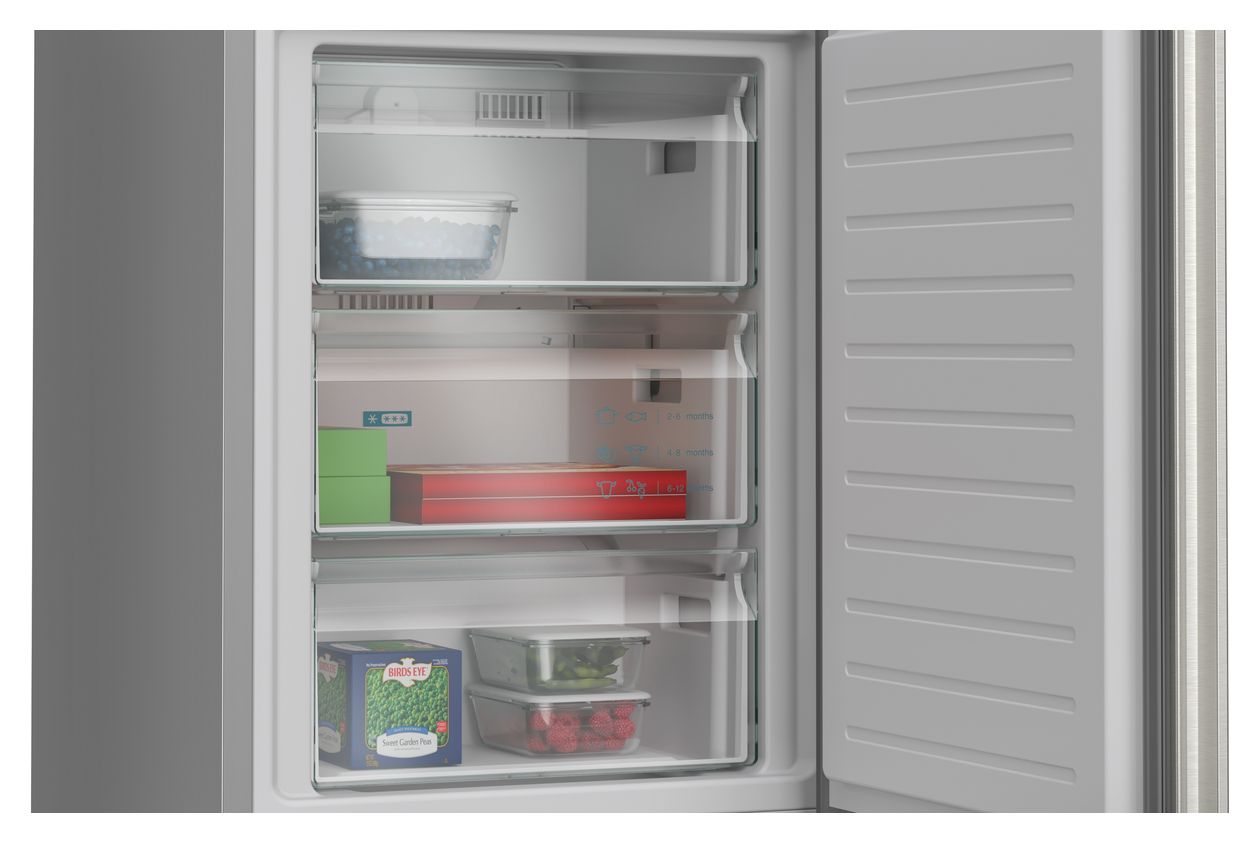 iQ300 KG39NVIAG 260 l / 103 l Kühl-Gefrierkombi freistehend NoFrost 112 kWh Jahr  (Gebürsteter Stahl) 