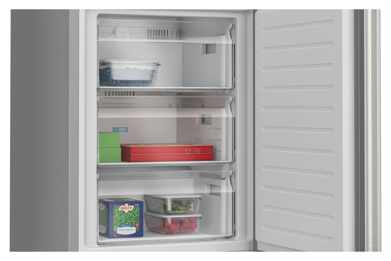 iQ300 KG39NVIBG 260 l / 103 l Kühl-Gefrierkombi freistehend NoFrost 129 kWh Jahr  (Silber) 