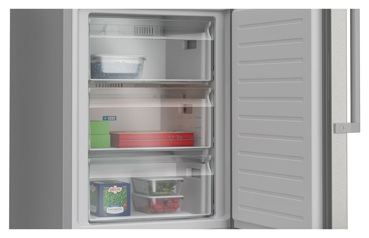 iQ300 KG39NVICV 260 l / 103 l Kühl-Gefrierkombi freistehend NoFrost 162 kWh Jahr  (Gebürsteter Stahl) 
