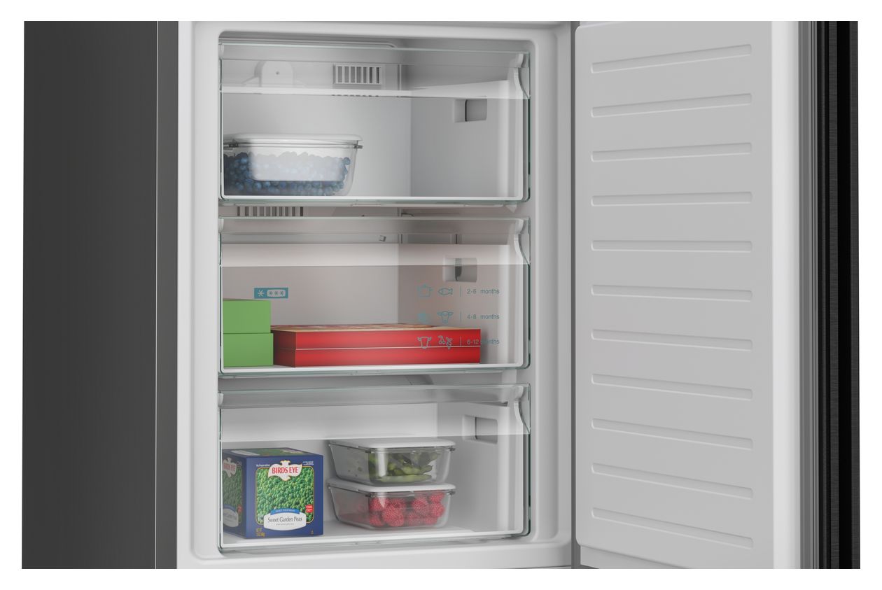 iQ300 KG39NXXCF 260 l / 103 l Kühl-Gefrierkombi freistehend NoFrost 162 kWh Jahr  (Schwarz) 