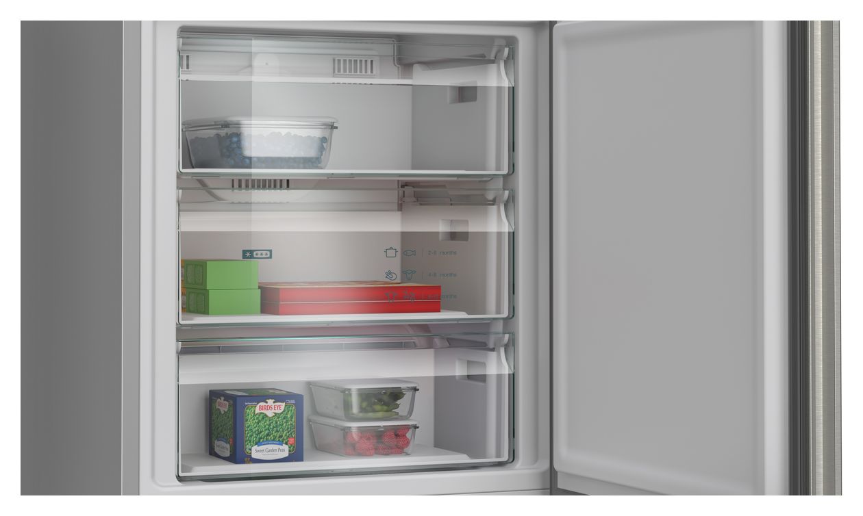 iQ300 KG49NVIBG 311 l / 129 l Kühl-Gefrierkombi freistehend NoFrost 142 kWh Jahr  (Edelstahl) 