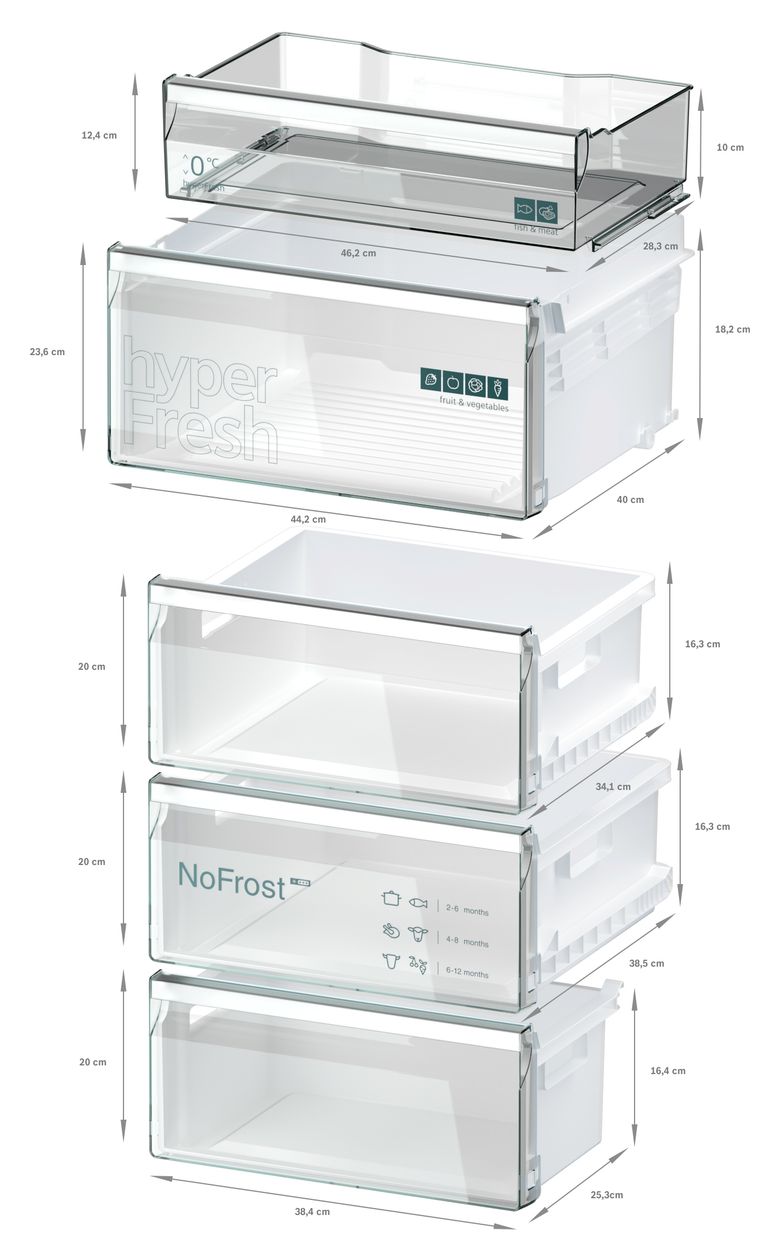 iQ300 MK67KGNIAA 218 l / 103 l Kühl-Gefrierkombi freistehend NoFrost 111 kWh Jahr  (Edelstahl) 