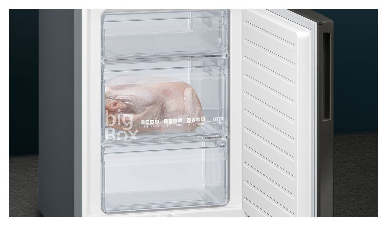 iQ500 KG39E8XBA 249 l / 94 l Kühl-Gefrierkombi freistehend 119 kWh Jahr  (Schwarz, Edelstahl) 