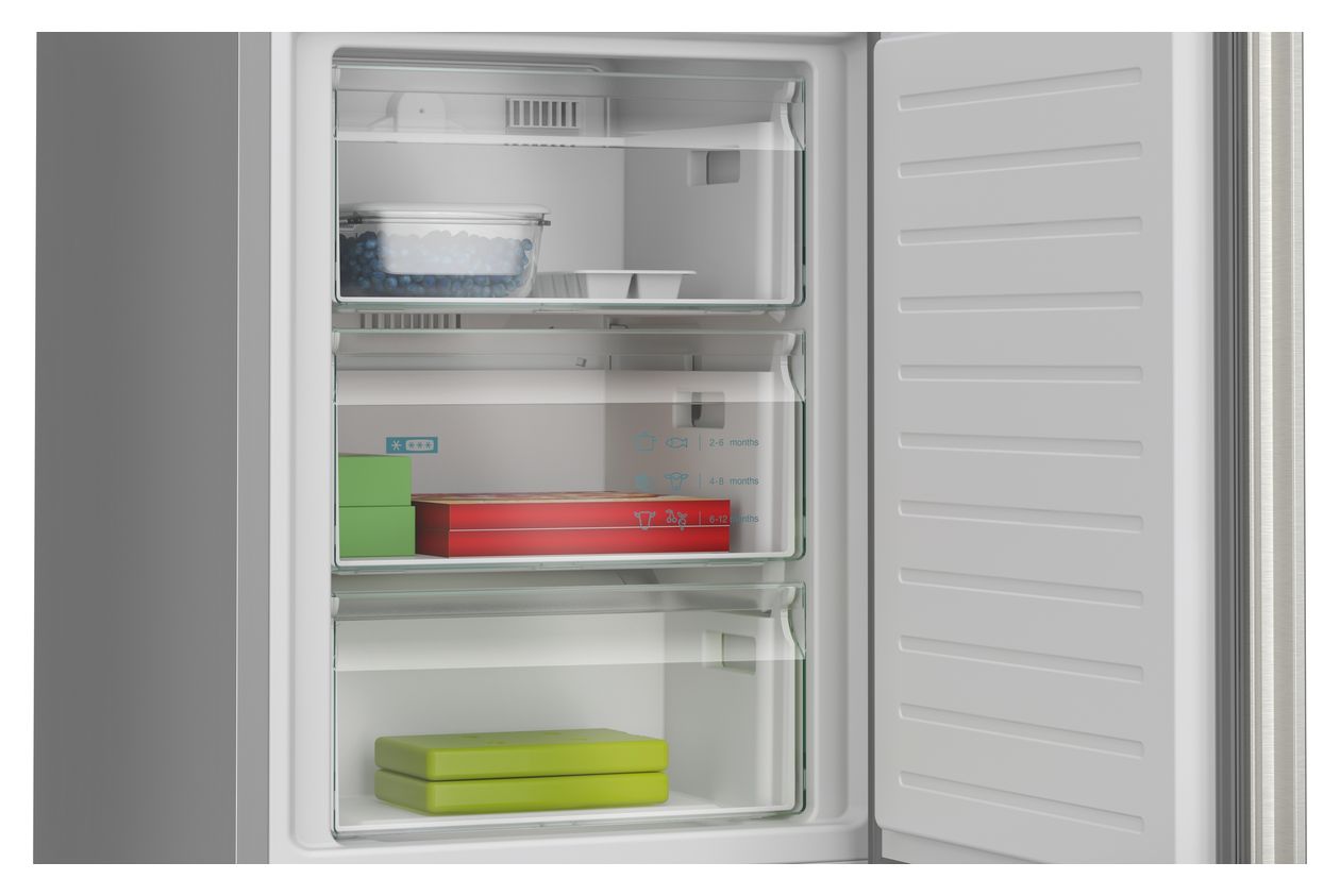 iQ500 KG39NEIAF 260 l / 103 l Kühl-Gefrierkombi freistehend NoFrost 112 kWh Jahr  (Gebürsteter Stahl) 