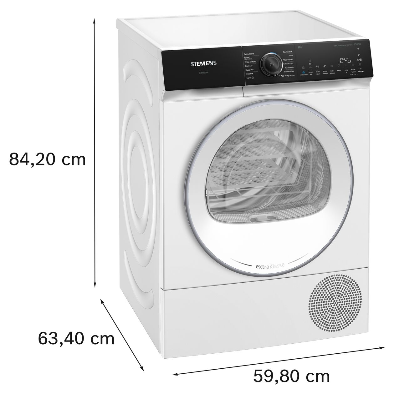iQ500 WQ45H2B90 Wärmepumpen Trockner Frontlader AutoClean 