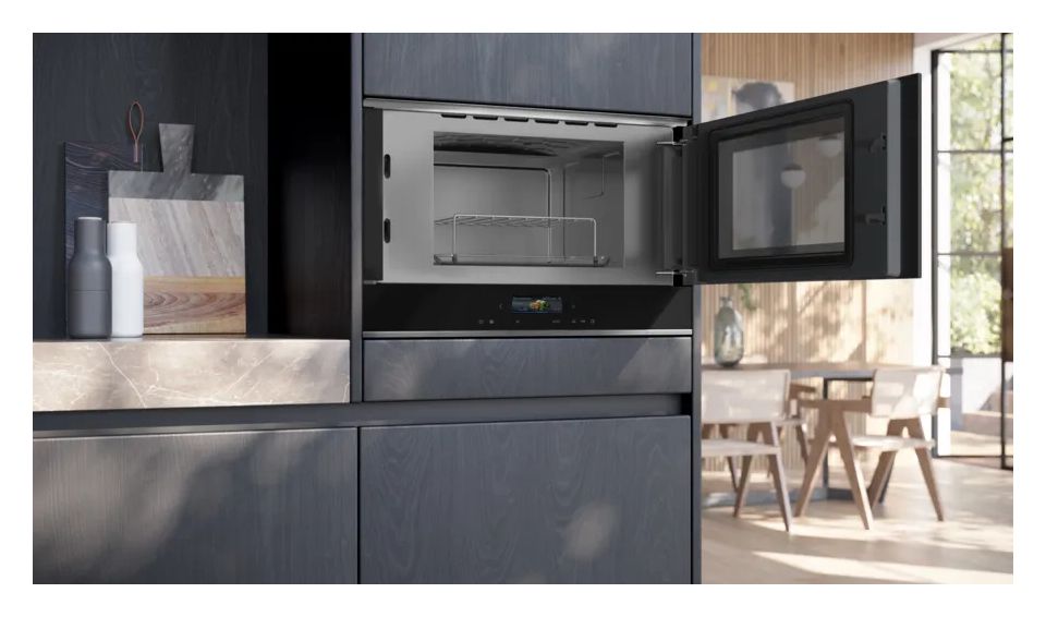 iQ700 BE732R1B1 Einbau-Mikrowelle 900 W Größe: mittel Grill (Schwarz) 