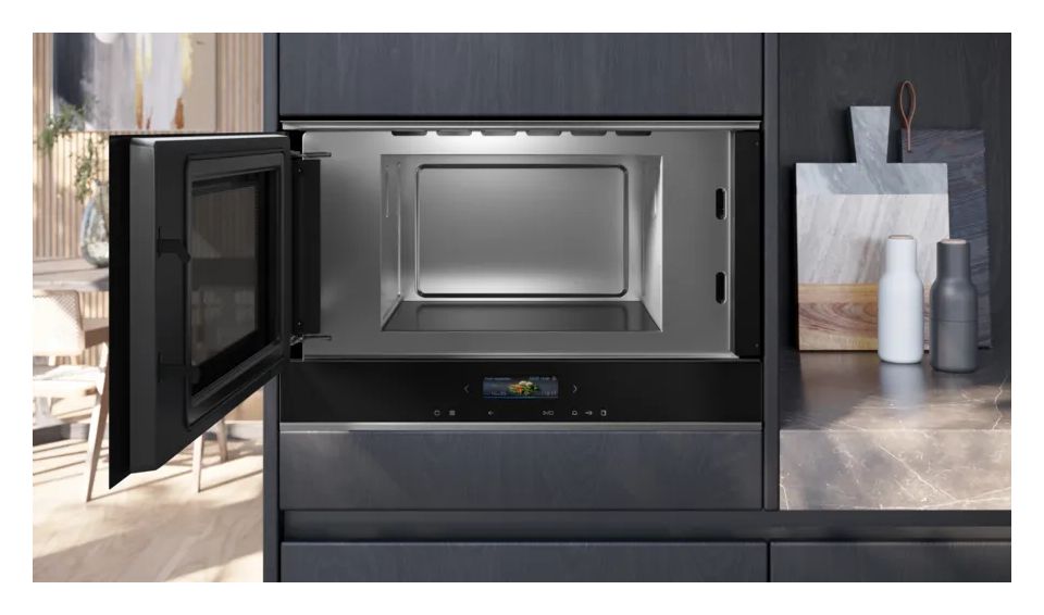 iQ700 BF722L1B1 Einbau-Mikrowelle 900 W Größe: mittel 5 Stufen (Schwarz) 