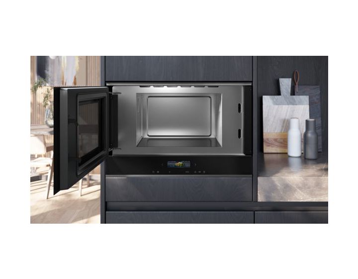 iQ700 BF922L1B1 Einbau-Mikrowelle 900 W Größe: mittel 5 Stufen (Schwarz) 