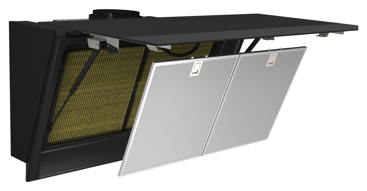 iQ700 LC91KLT65 Dunstabzugshaube Wand 90 cm Abluft/Umluft (Schwarz) 