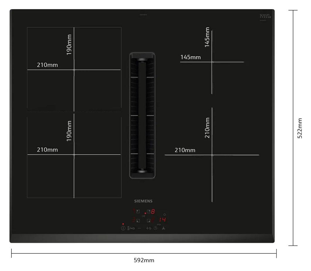 PQ226EA51Z (HB271ABB3 + ED651BS16E) Backofen-Set groß AutoClean activeClean mit autarkem 60 cm Induktions Kochfeld 