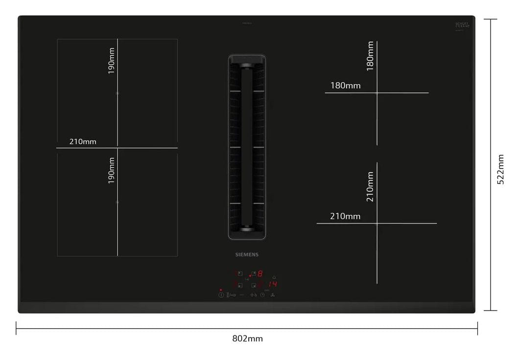 PQ227EA51Z (HB271ABB3 + ED851BS16E) Backofen-Set groß AutoClean activeClean mit autarkem 80 cm Induktions Kochfeld 