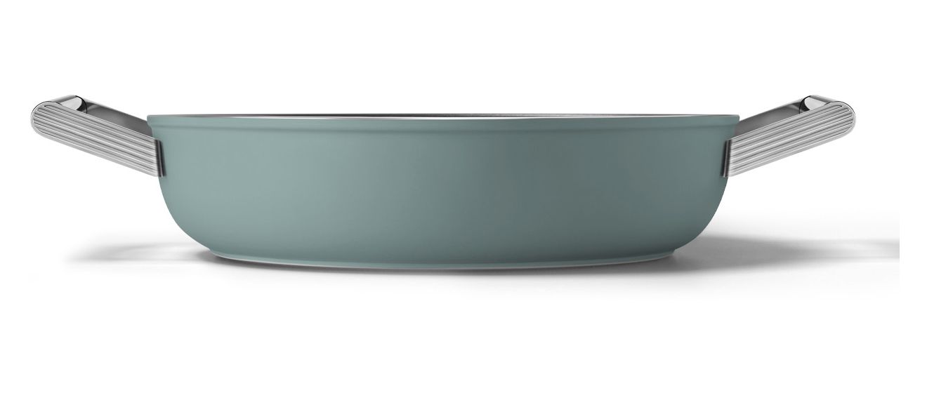 DPF2812CRM Schmorpfanne 50's Style 28 cm Keramik beschichtet für alle Herdplatten und Backöfen bis 250° mit Glas-Deckel 