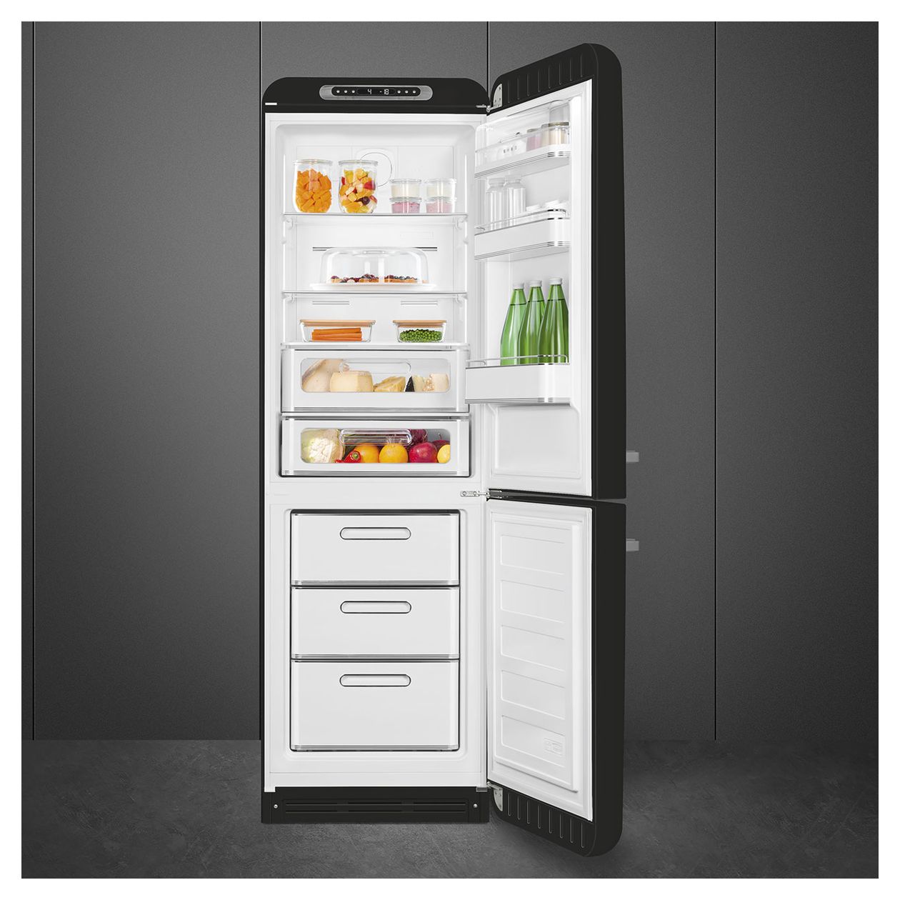 FAB32RBL6 234 l / 97 l Kühl-Gefrierkombi freistehend NoFrost 158 kWh Jahr  (Schwarz) 