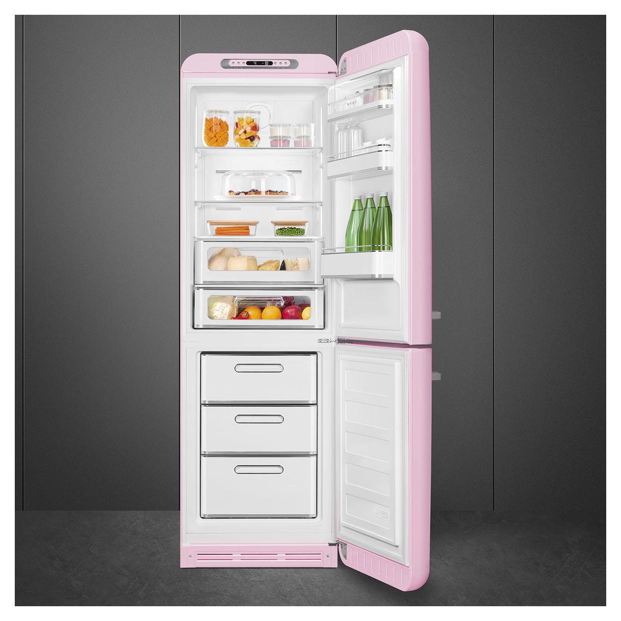 FAB32RPK6 234 l / 97 l Kühl-Gefrierkombi freistehend NoFrost 158 kWh Jahr  (Pink) 