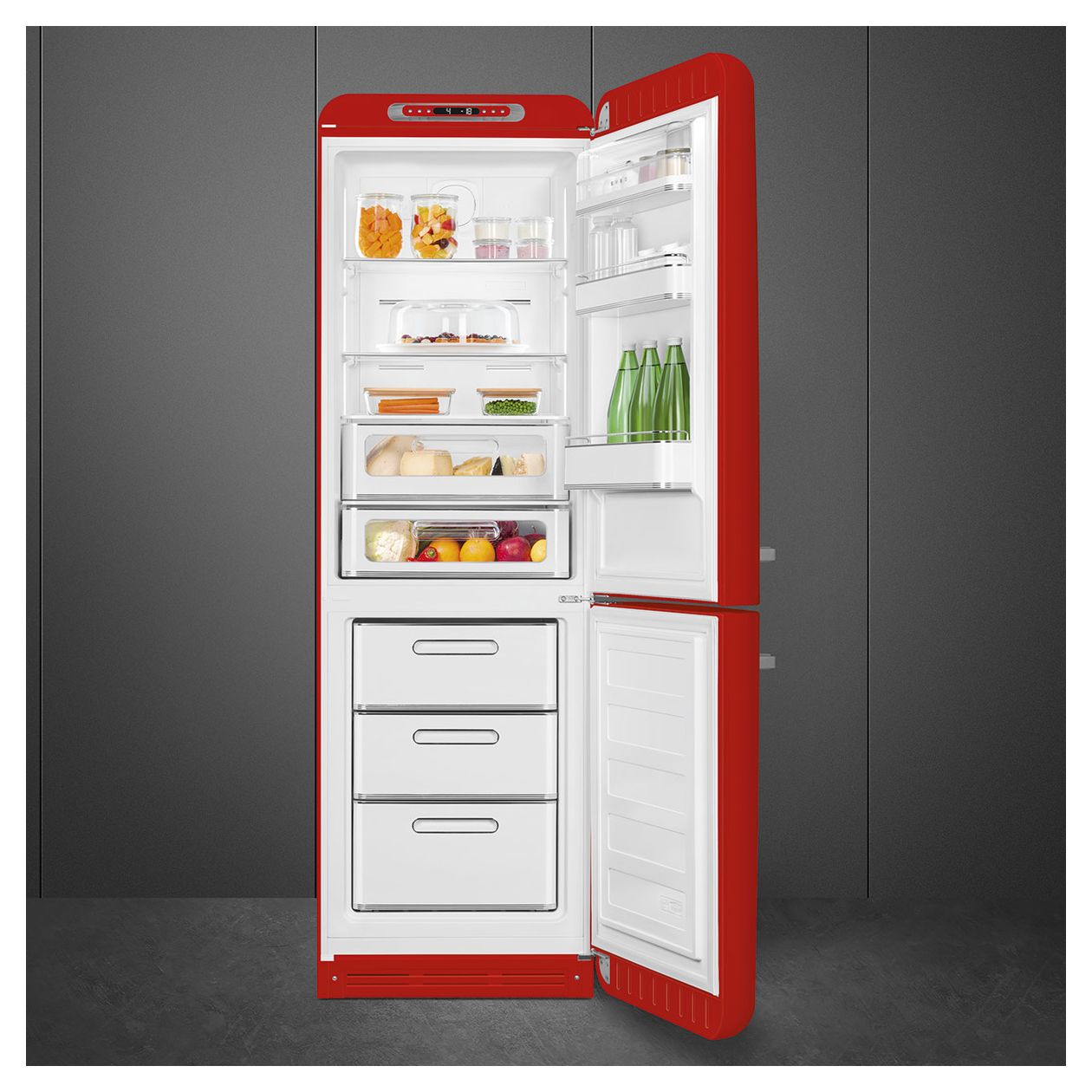 FAB32RRD6 234 l / 97 l Kühl-Gefrierkombi freistehend NoFrost 158 kWh Jahr  (Rot) 