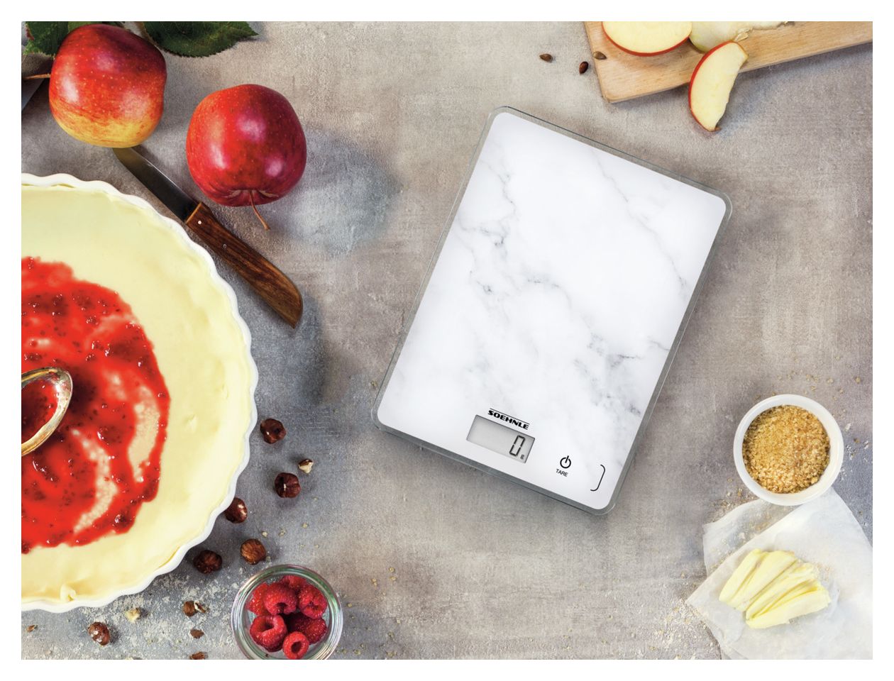 61516 Page Compact 300 Elektronische Küchenwaage bis 5 kg Genauigkeit 1 g  (Marmorfarbe) 