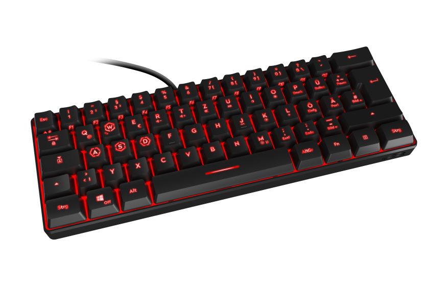 SL-670014 RGB-LED Gaming Tastatur RF kabellos + USB  (Schwarz) 