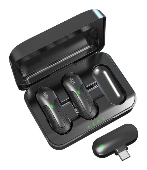 TX-301 Dual Wireless Mini Mikrofon Set  (Schwarz) 