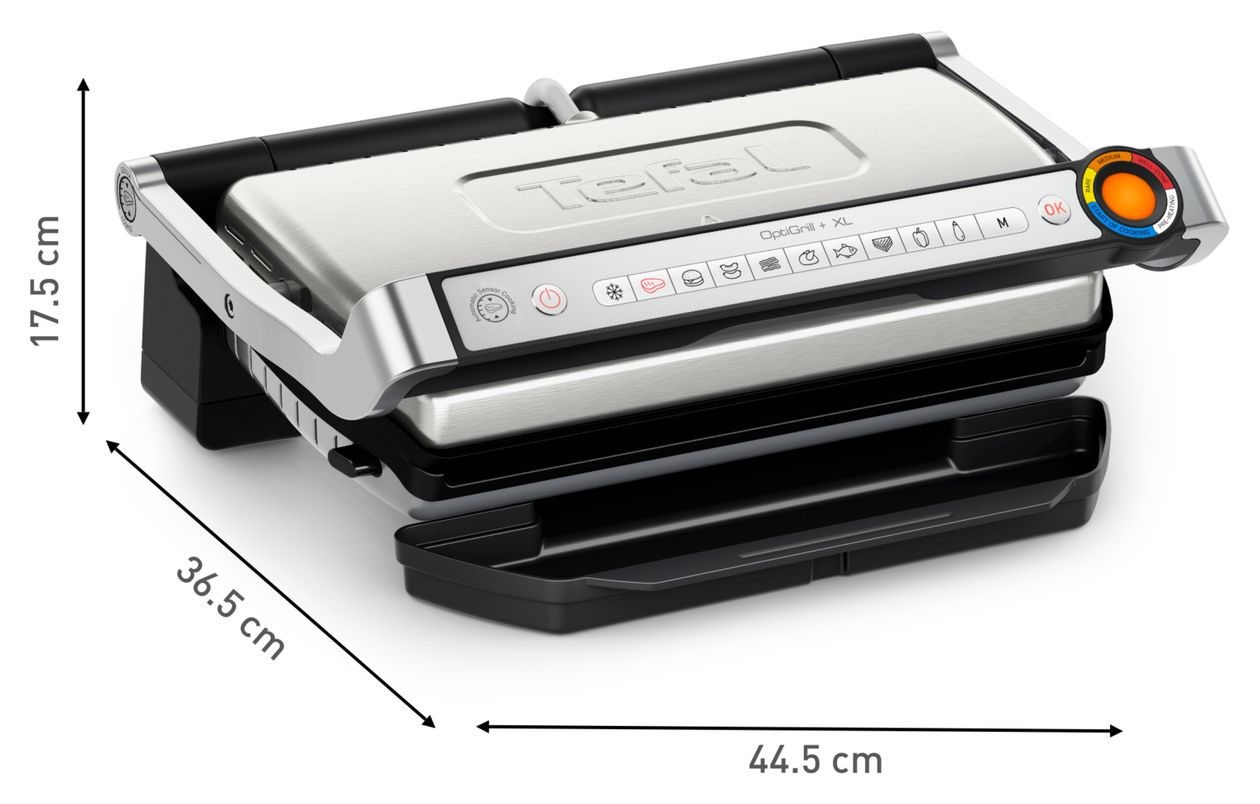 GC727D Optigrill+ XL 1 Zone(n) 2000 W mit 400 x 200 mm Fläche  (Schwarz, Edelstahl) 