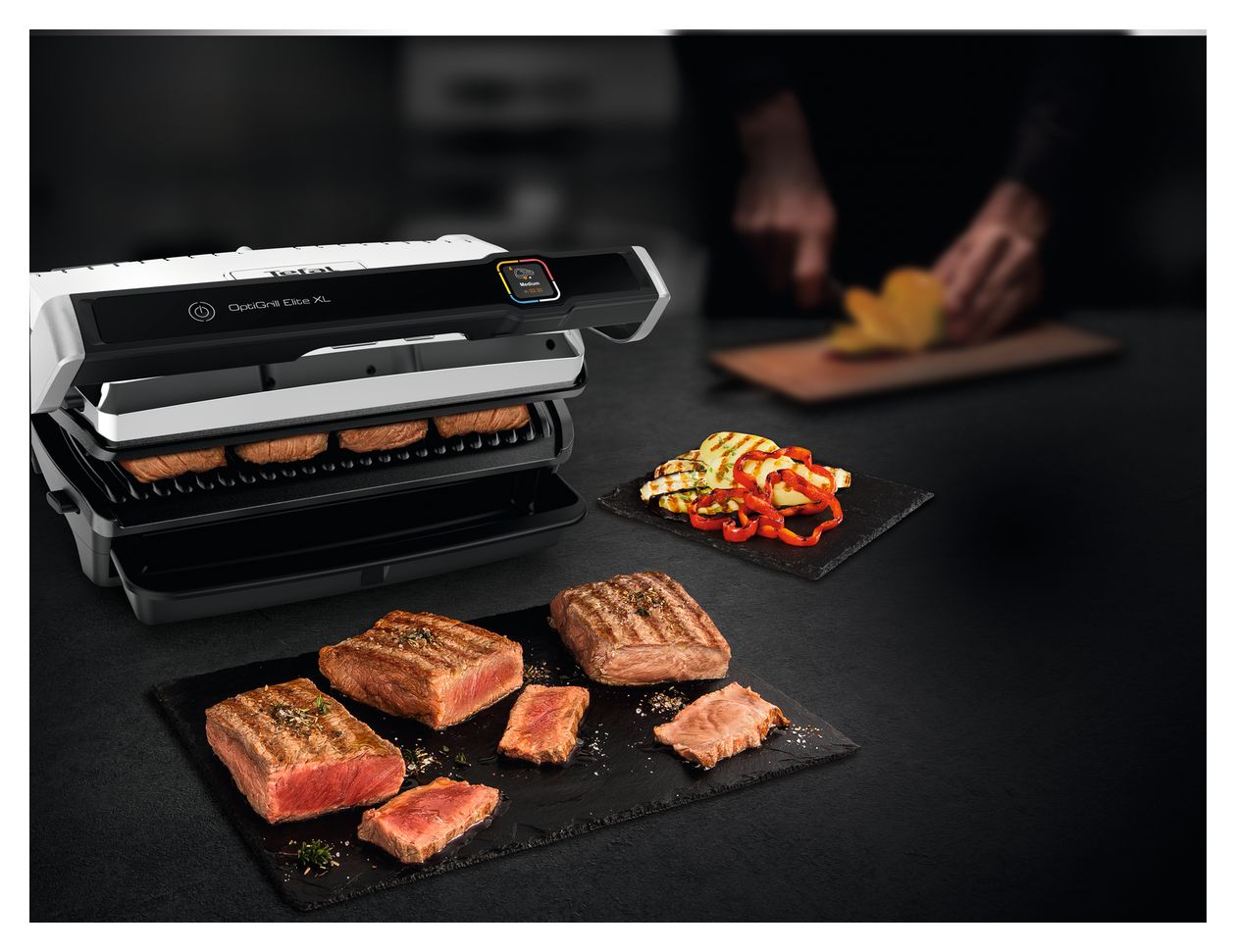 GC760D Optigrill Elite XL 2200 W mit 40 x 20 mm Fläche  (Edelstahl) 