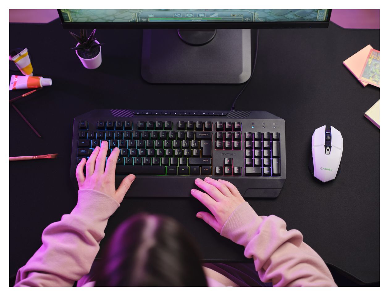 GXT 110 Felox 4800 DPI Gaming Maus Optisch  (Weiß) 