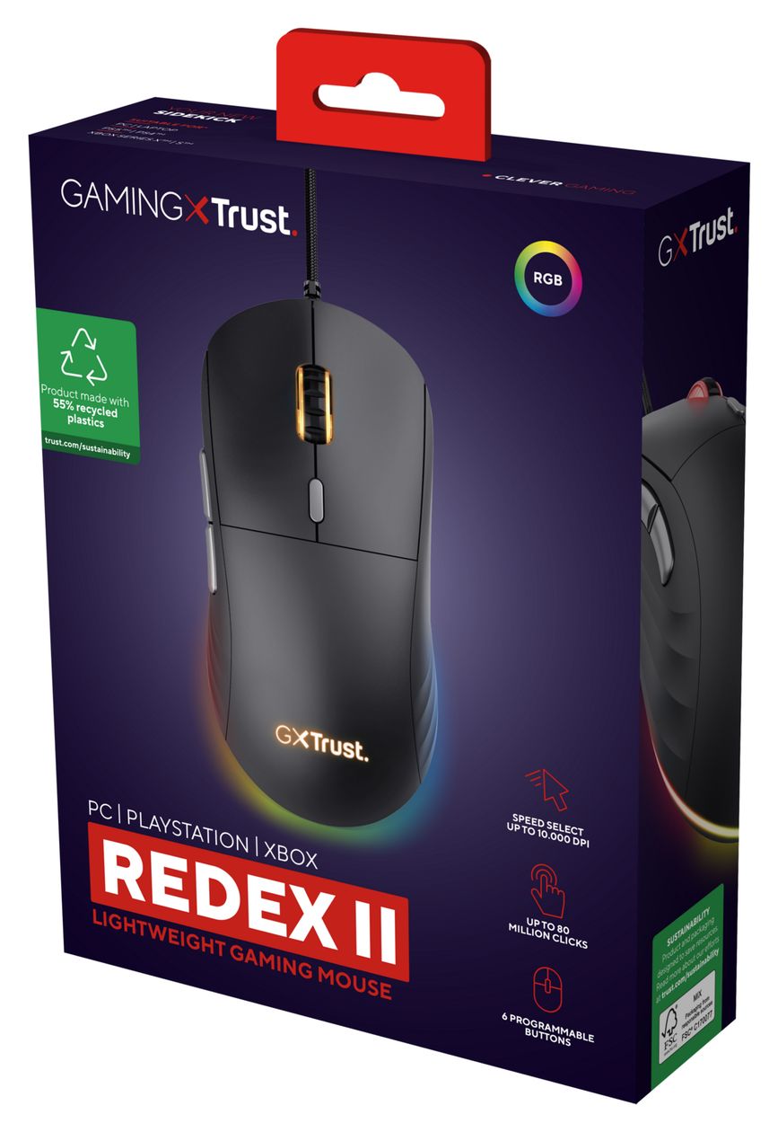 GXT 925 Redex II 10000 DPI Gaming Maus Laser  (Schwarz) 