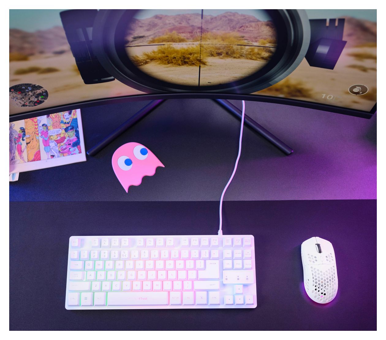 GXT 929 Helox 4800 DPI Gaming Maus Optisch  (Weiß) 