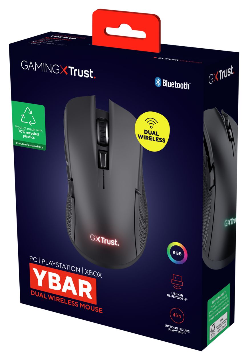 GXT 931 Ybar 7200 DPI Gaming Maus Laser  (Schwarz) 