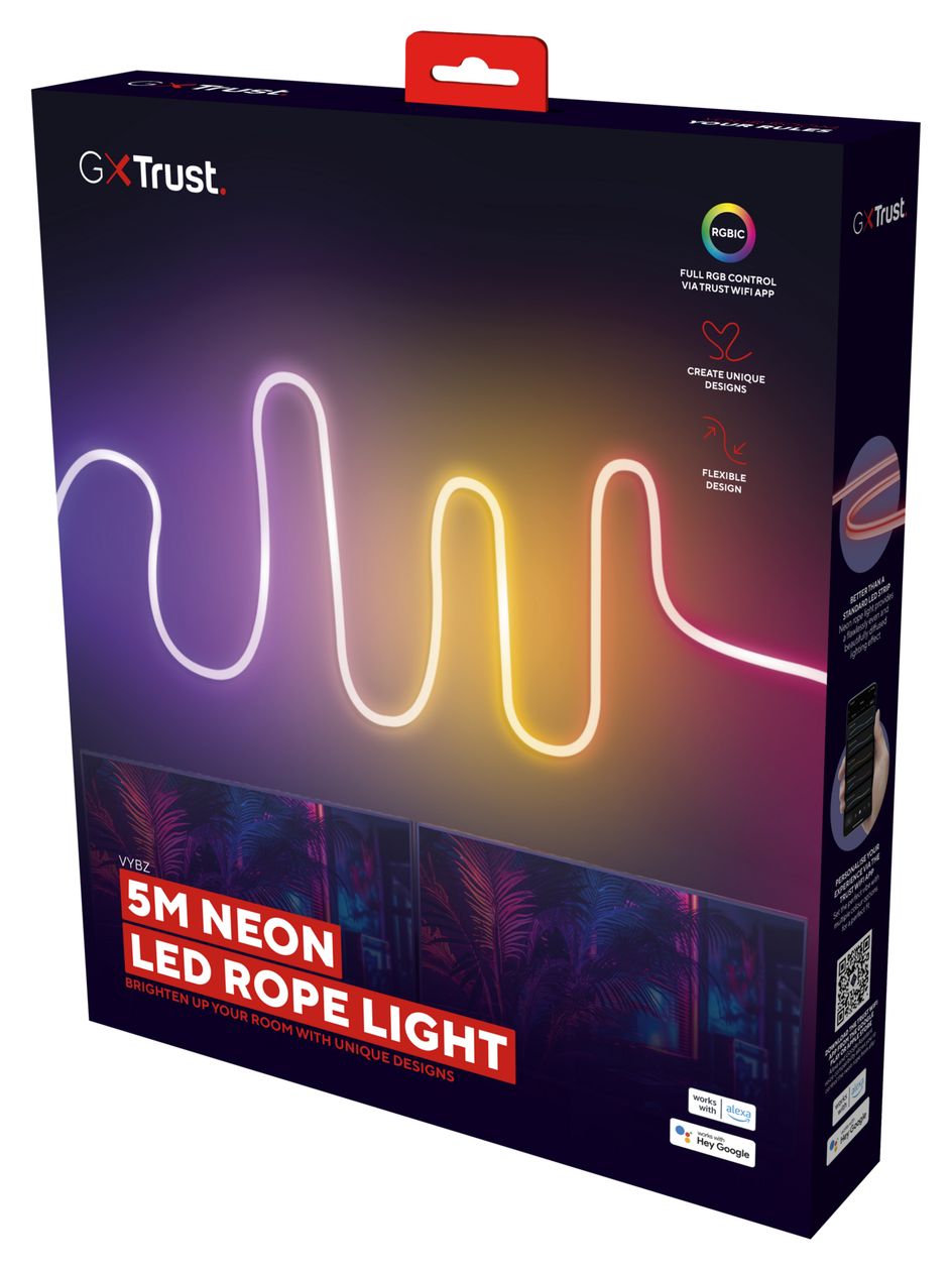 GXT904 Vybz Neon Rope Light Wandstreifenleuchte 5000 mm Multi AC 
