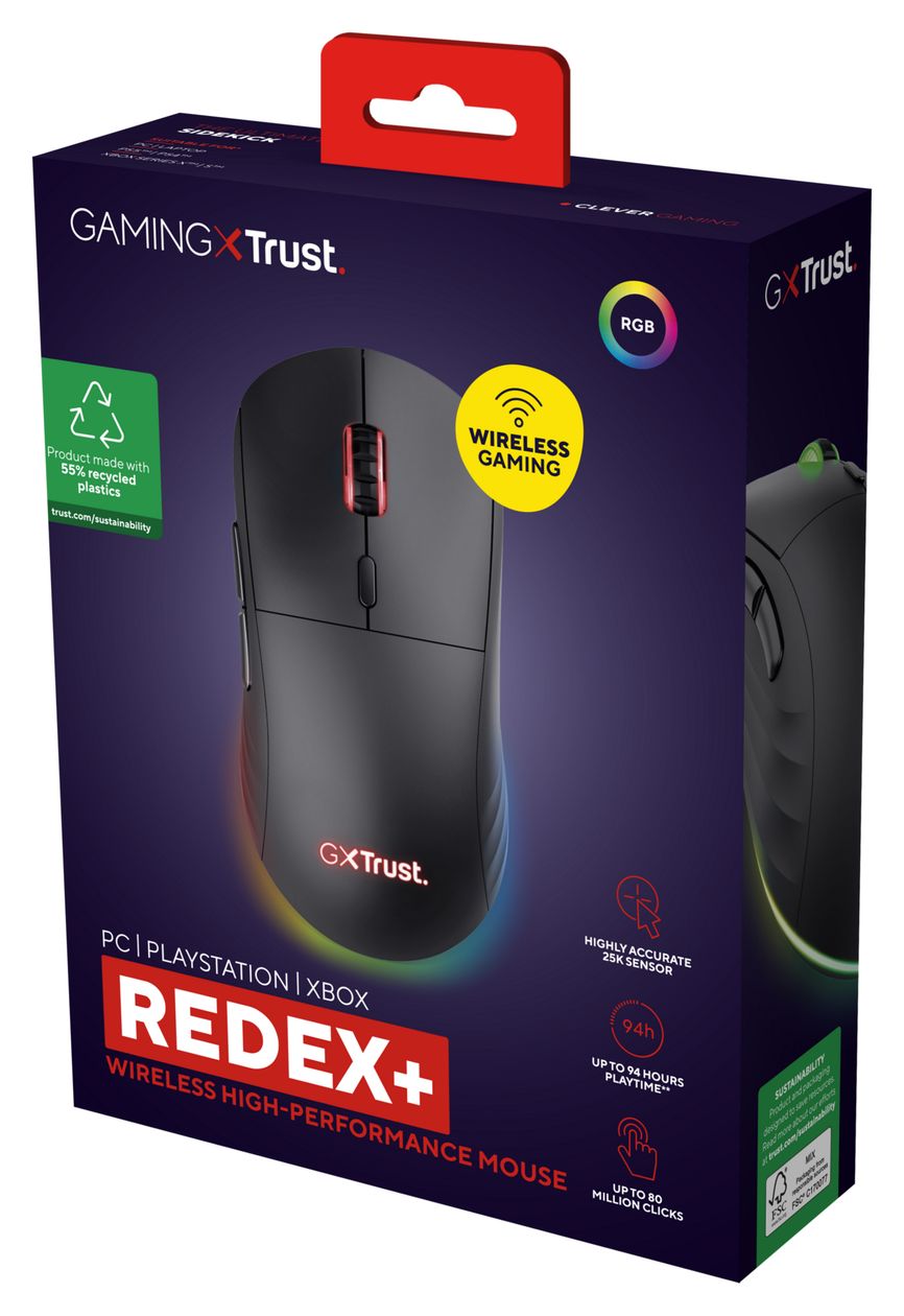 GXT927 Redex+ 25600 DPI Gaming Maus Laser  (Schwarz) 