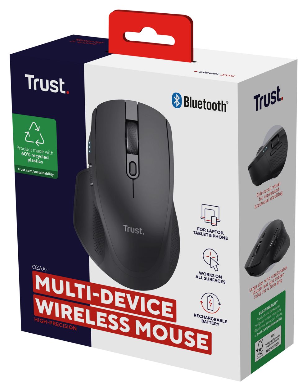 Ozaa+ 3200 DPI Büro Maus Optisch  (Schwarz) 