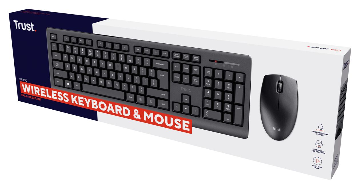 Primo Büro Tastatur RF Wireless  (Schwarz) 