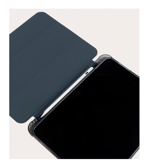 Satin Folio aus Polycarbonat, Thermoplastische Polyurethane (TPU) für Apple iPad A16 und iPad 10.Gen bis 27,7 cm (10.9") Schockresistent (Dunkelblau, Transparent) 