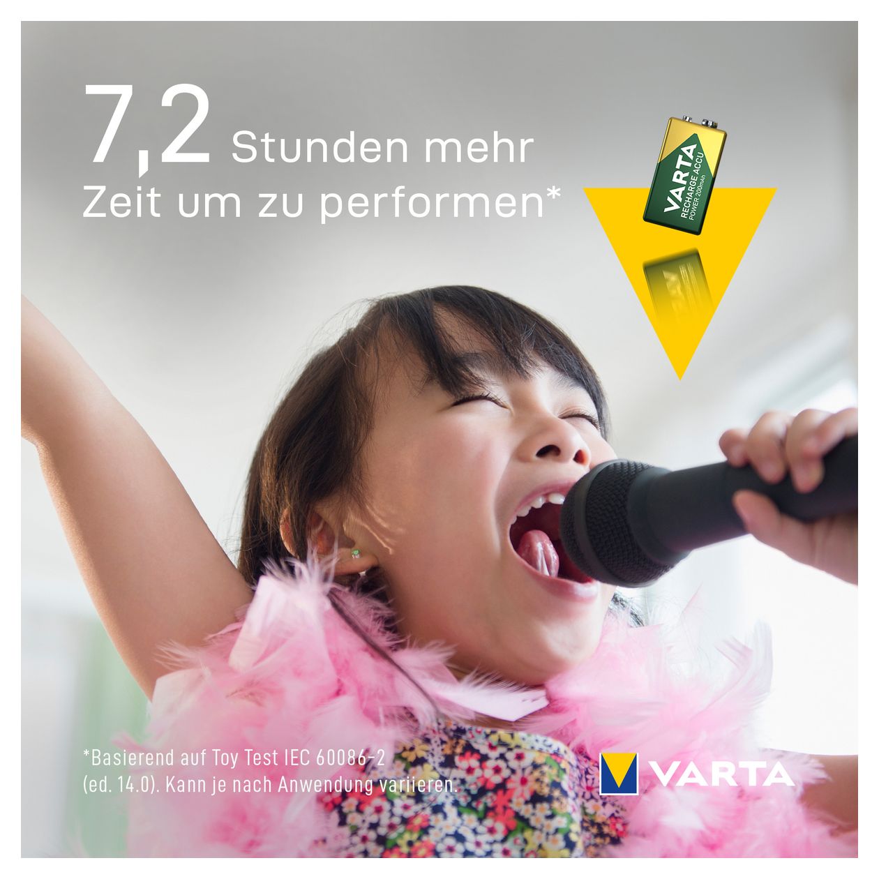 Batterien 9V Blockbatterie, wiederaufladbar, 1 Stück, Recharge Accu Power, Akku, 200 mAh, ohne Memory Effekt, vorgeladen, sofort einsatzbereit 