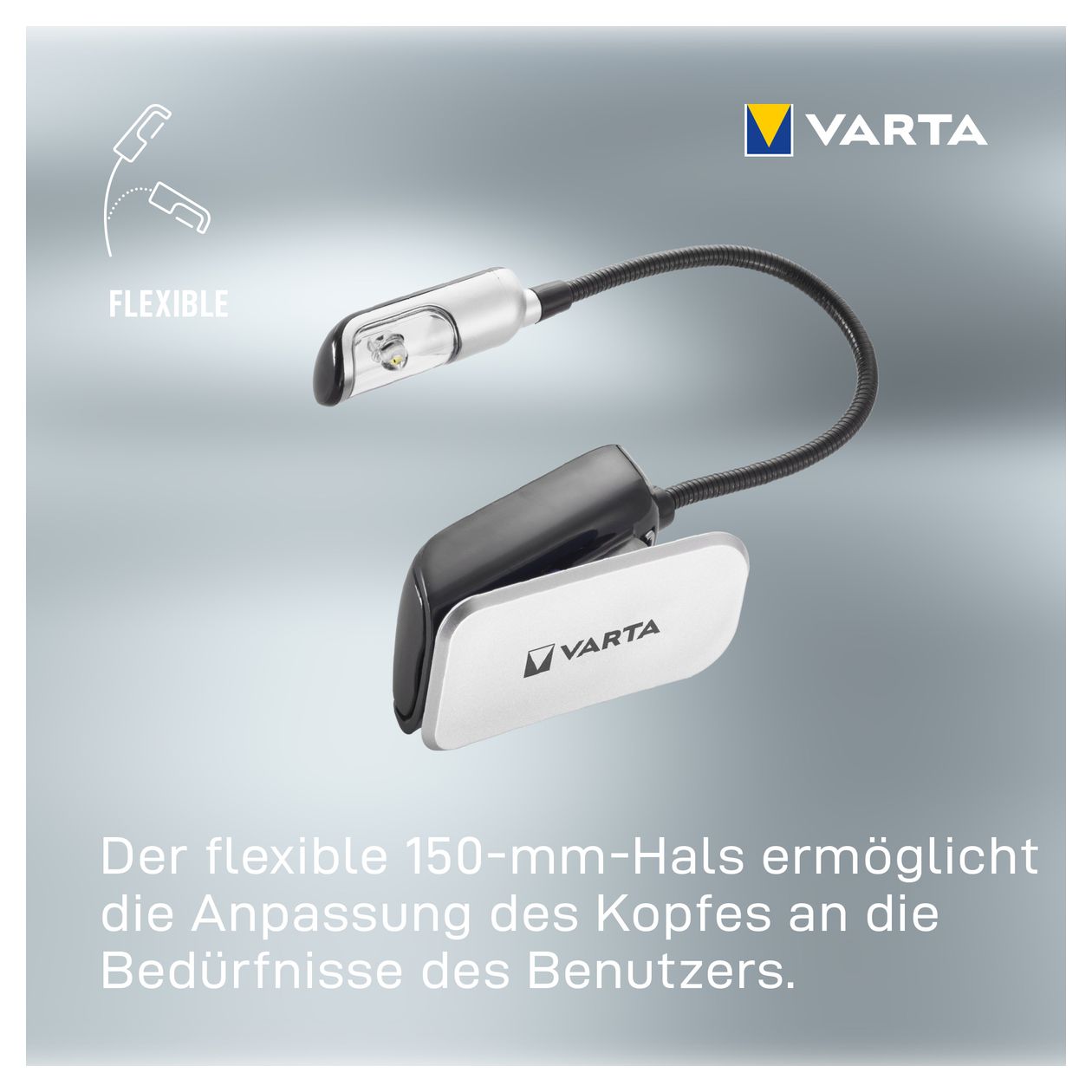 Leselampe LED inkl. 2x CR2032 Batterien, Book Light, Klemmlampe, Leselicht für Buch, Tastatur, Tischleuchte für Notenständer 
