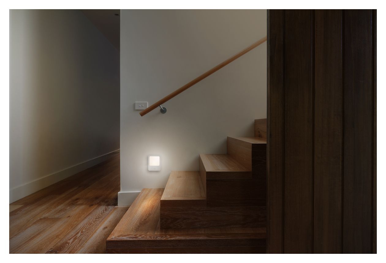 Motion Sensor Plug Light Nachtlicht LED Warmweiß AC  (Weiß) 