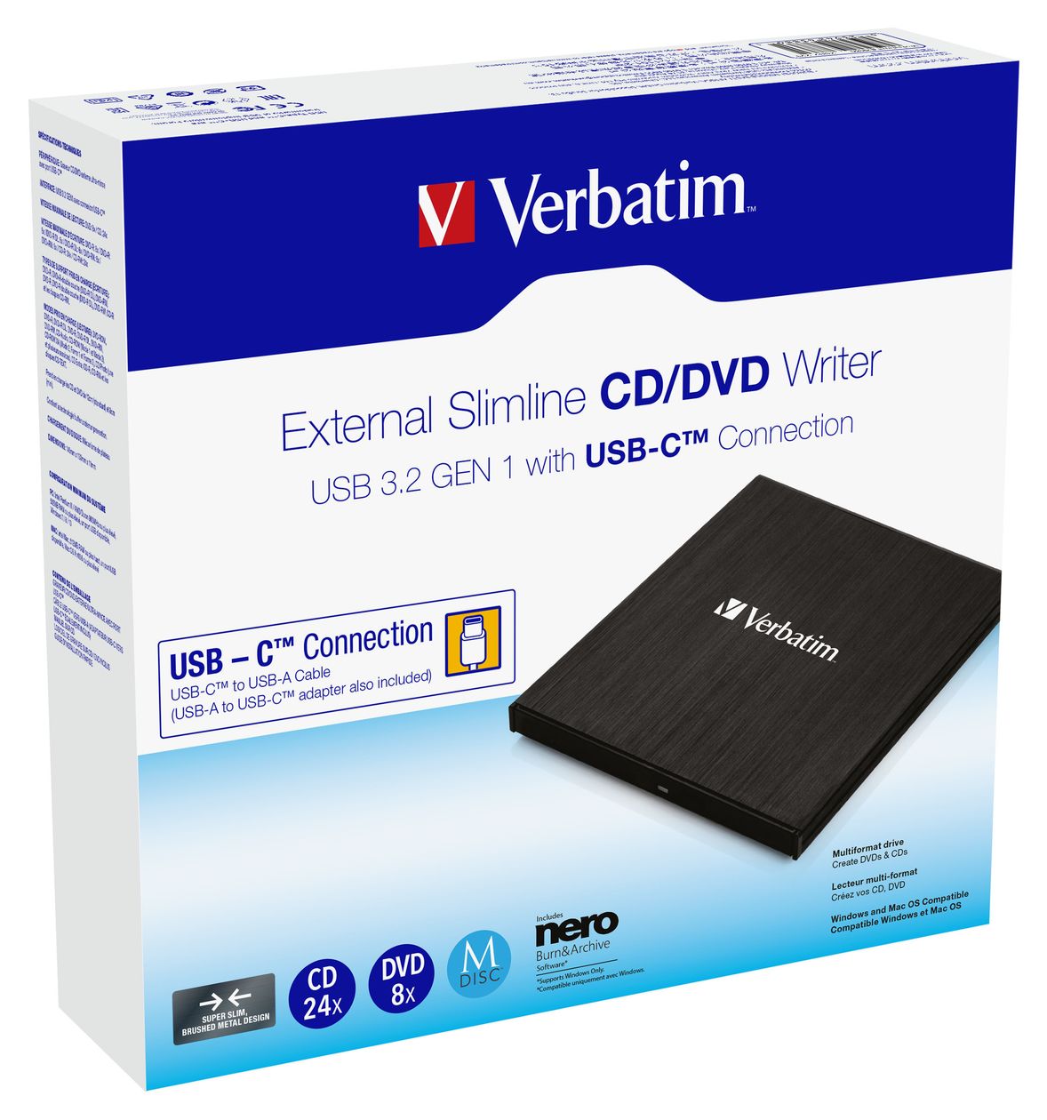 43886 Slimline externer CD/DVD-Brenner 