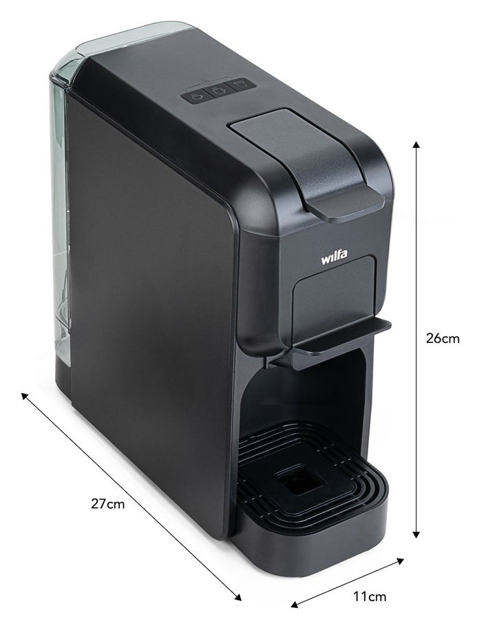 MMA1T-TC15 Volo Multi Mini Kaffeekapsel, Gemahlener Kaffee Maschine  (Schwarz) 