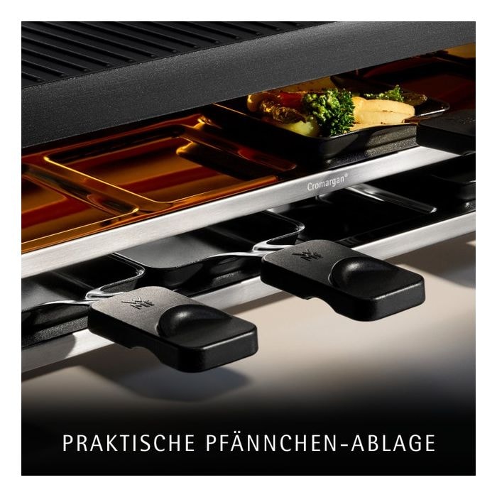 Lono Selection Raclette für 8 Personen 1500 W  (Schwarz/Edelstahl) 