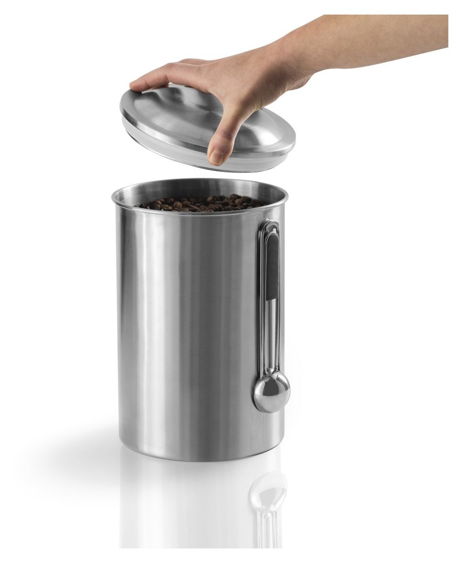 111252 Kaffeedose für 1 kg mit Dosierlöffel luftdicht Edelstahl  (Silber) 