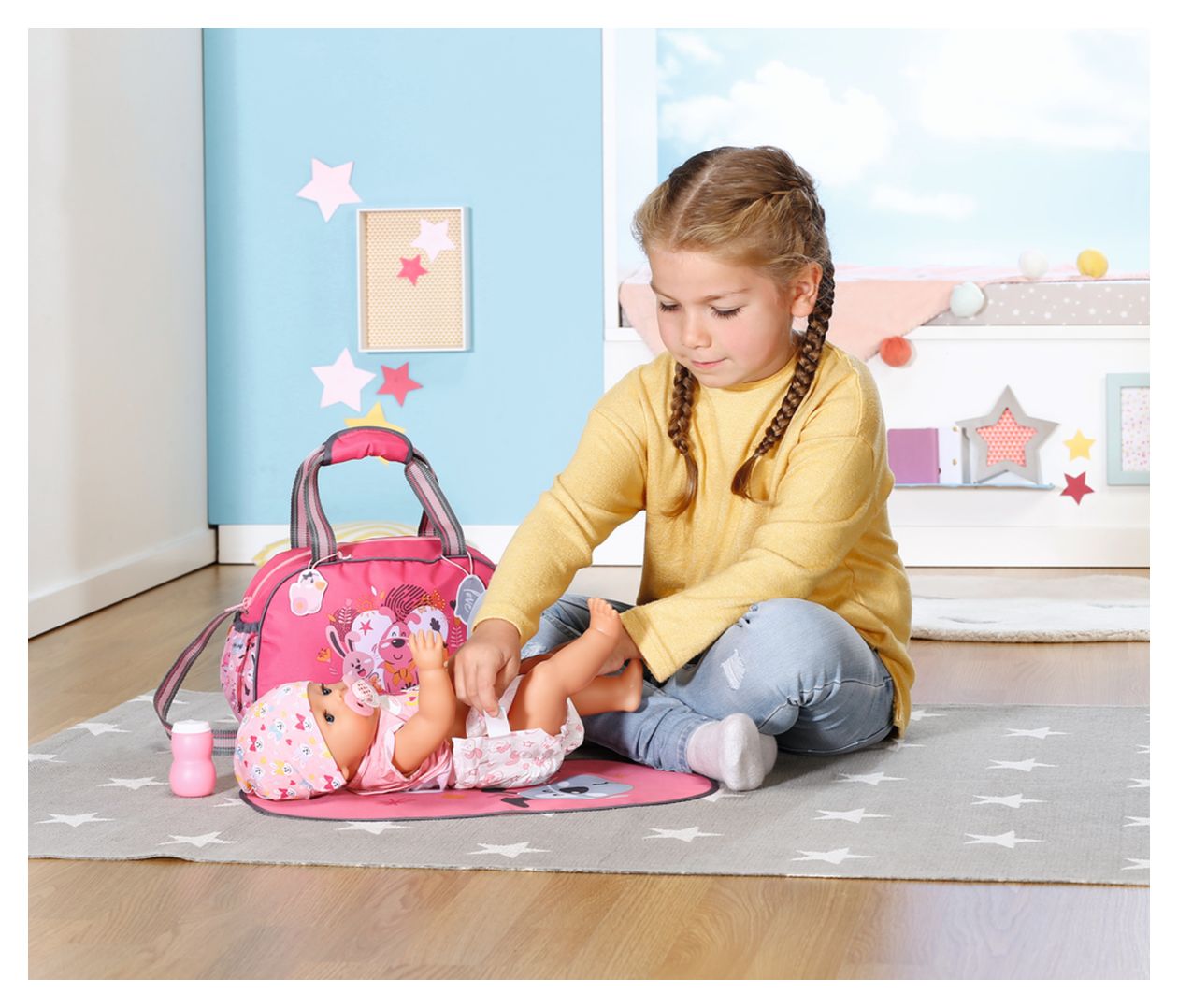 BABY born Wickeltasche mit Wickelunterlage 